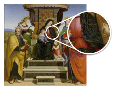 Rafael, ejemplo de manto de la Virgen ennegrecido