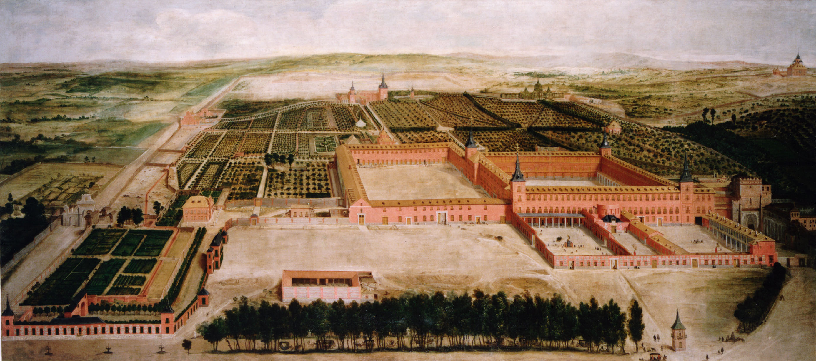 Jusepe Leonardo: Vista de los jardines y el Palacio del Buen Retiro, 1633-1637. Patrimonio Nacional, Madrid.