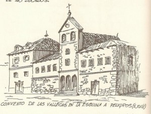 Convento de las Vallecas en la Calle Alcalá esquina a Peligros, Madrid.