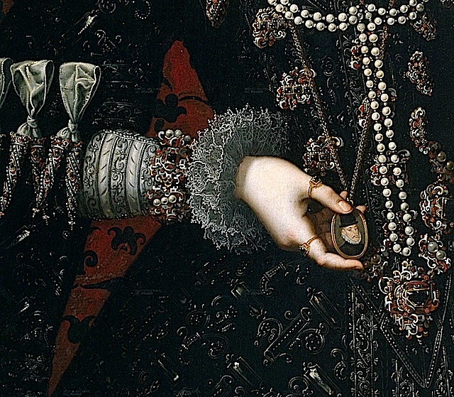 Juan Pantoja de la Cruz: Detalle del retrato de Isabel Clara Eugenia. Museo Nacional del Prado, Madrid