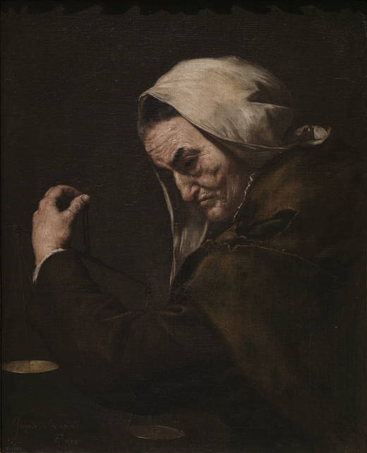 José de Ribera: Vieja Usurera. Museo Nacional del Prado.