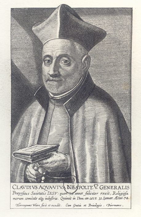 Grabado de Claudio Acquaviva, general de los Jesuitas.