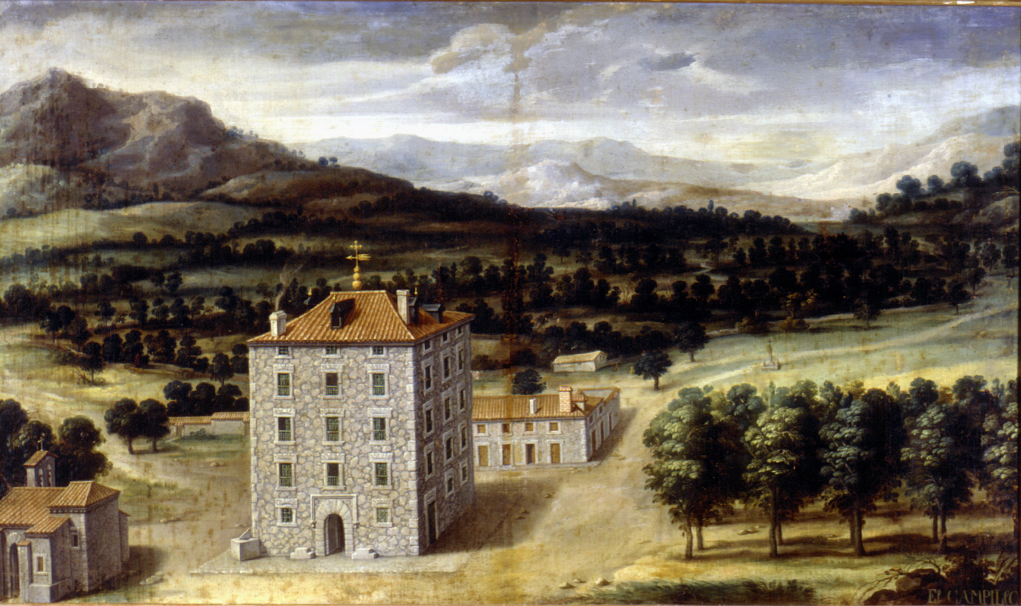 Anónimo: Vista de la Real Casa del Campillo. Patrimonio Nacional.