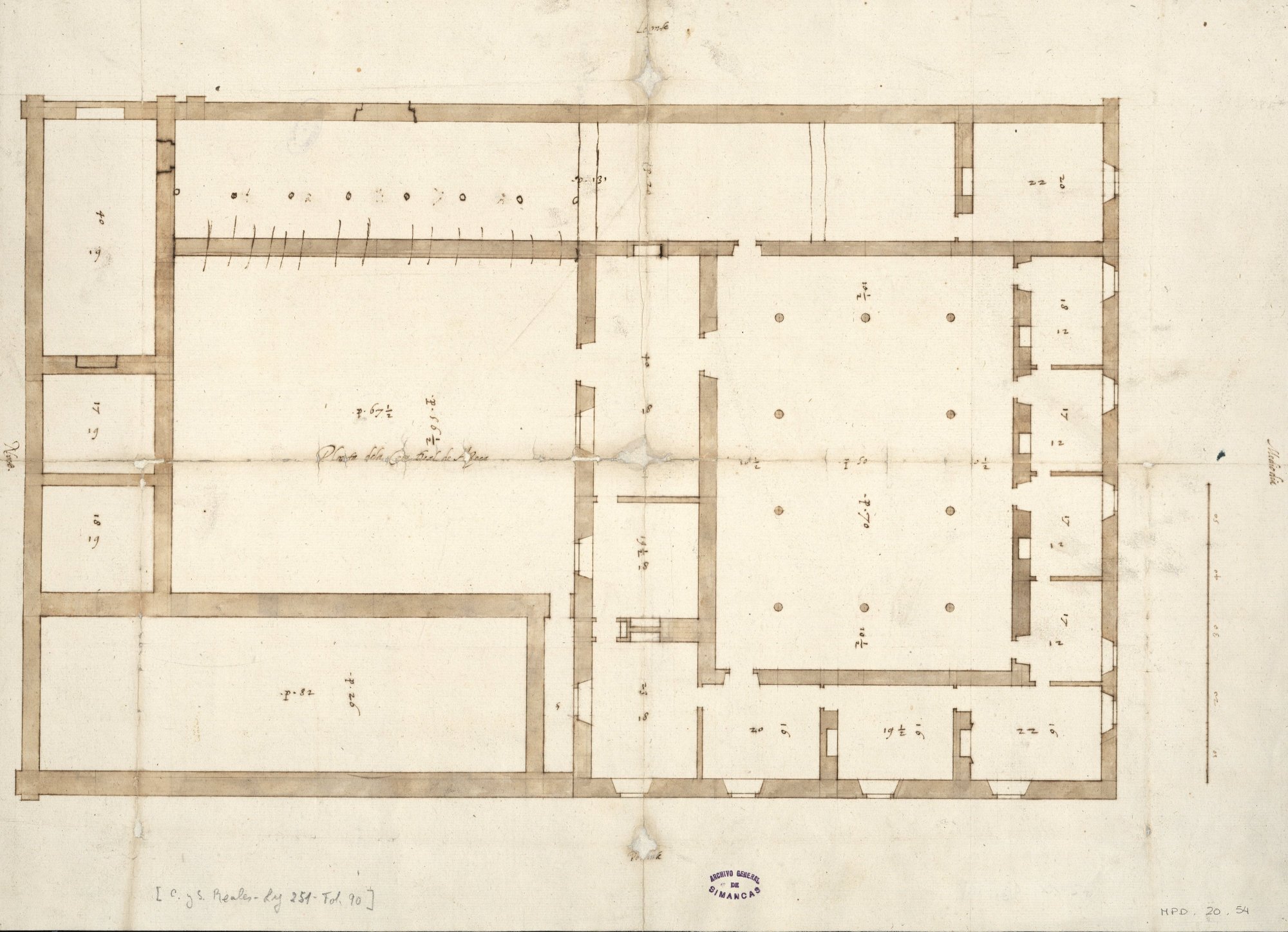 Juan de Herrera: Planta de la Real Casa de Aceca. Archivo General de Simancas.