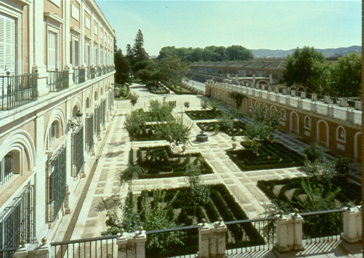 Vista del Jardín del Rey del Palacio Real de Aranjuez.