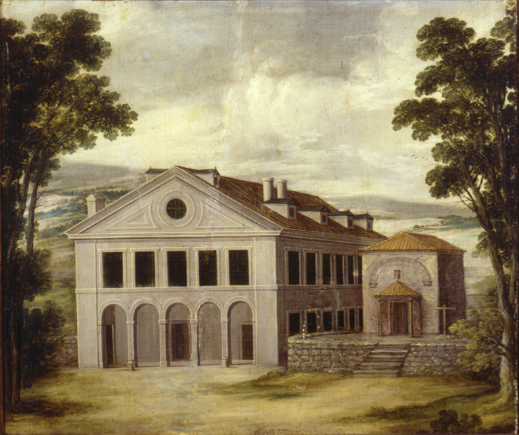 Anónimo: Vista de la Casa de Monesterio. Patrimonio Nacional, Madrid.