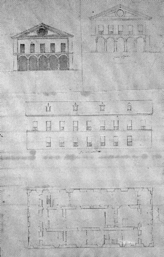 Juan Gómez de Mora: Planta y alzados de la casa de Monesterio. Patrimonio Nacional, Madrid.