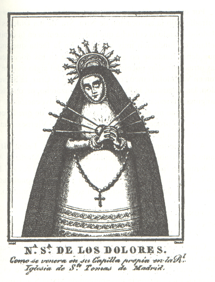 Grabado de la Virgen de los Siete Dolores.