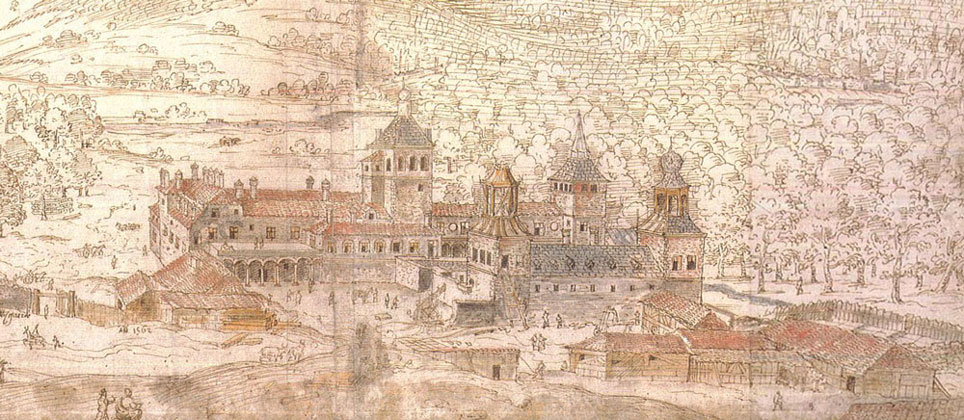 Anton Van der Wyngaerde: Vista del Palacio de Valsaín.