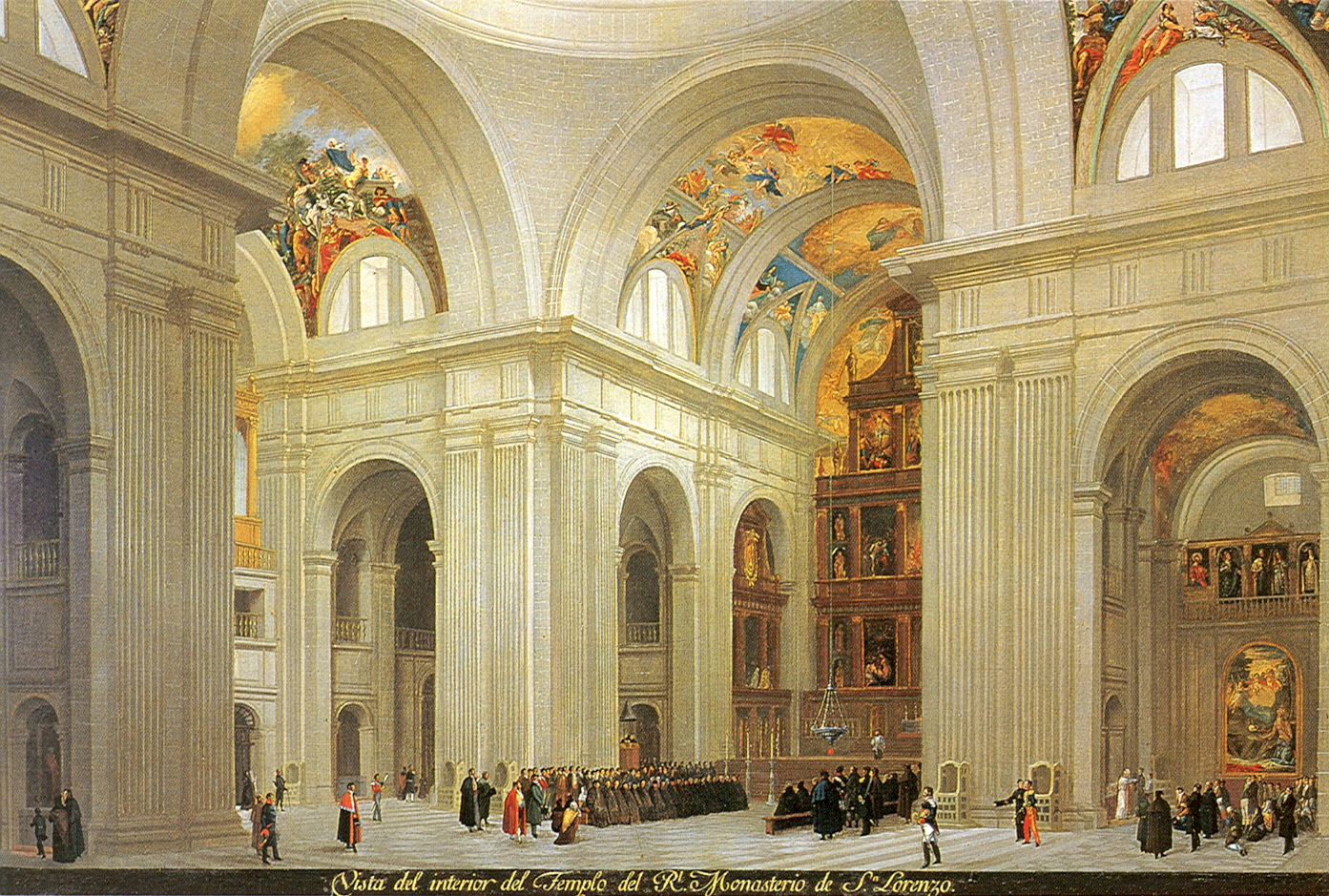 Fernando Brambilla: Vista del interior del templo del Real Monasterio. Madrid, Patrimonio Nacional.