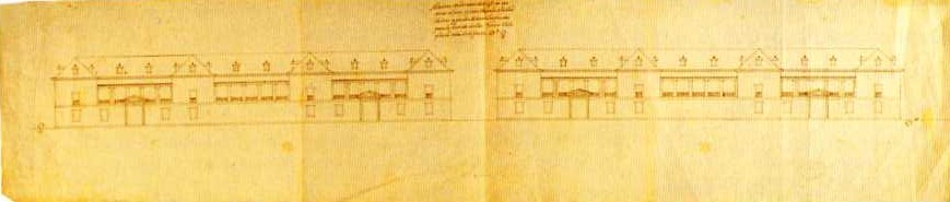 Juan de Herrera: Diseños para las Casas de Oficios de San Lorenzo de El Escorial. Vista por la calle Floridablanca. Madrid,  Archivo General de Palacio.