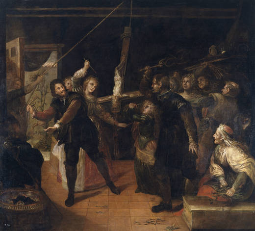Francisco Rizi: Familia de herejes azotando un crucifijo. Museo Nacional del Prado, Madrid.