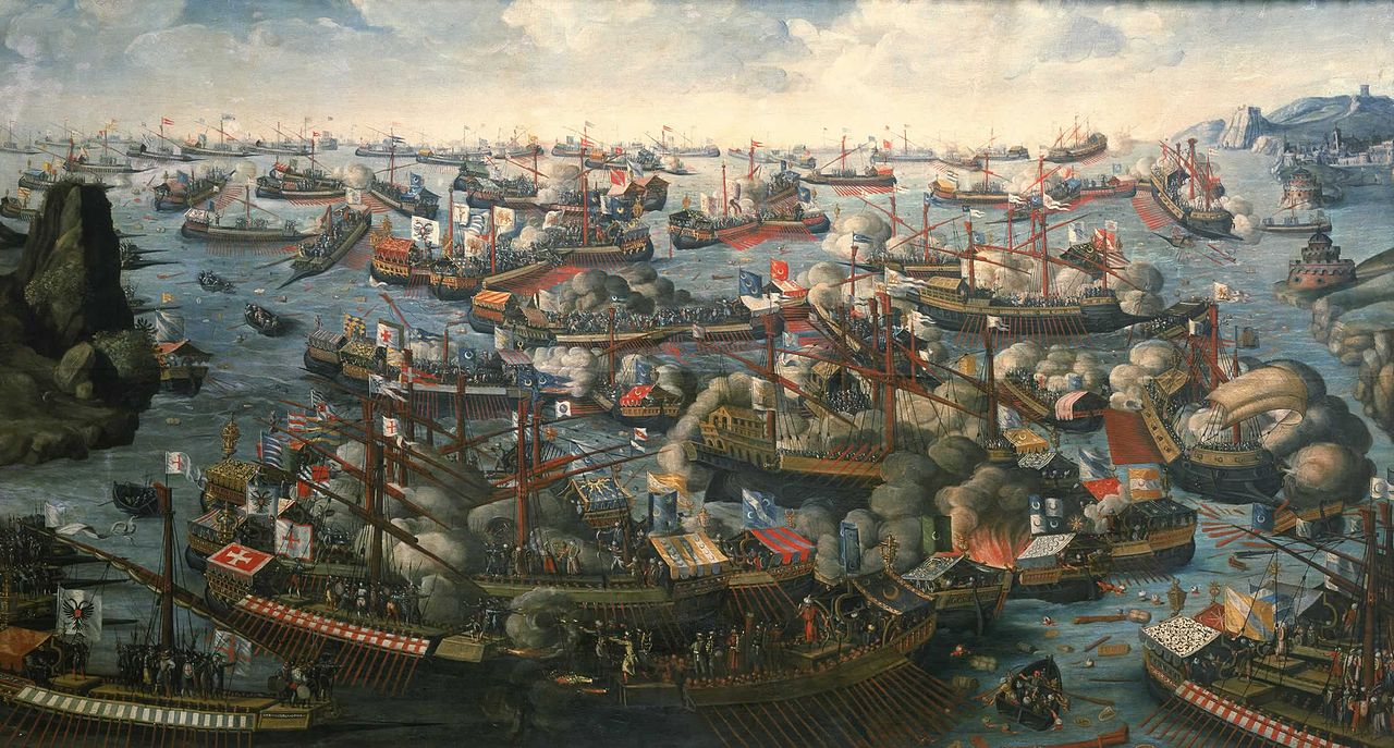 Anónimo: Batalla de Lepanto, 1571. National Maritime Museum.