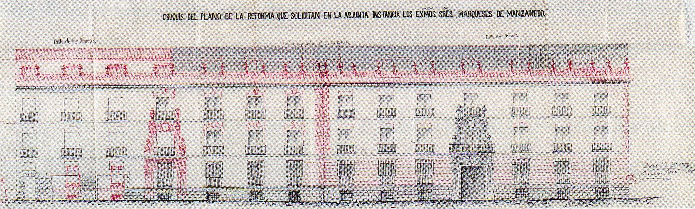 Croquis del plano de la reforma para el Palacio de Santoña.