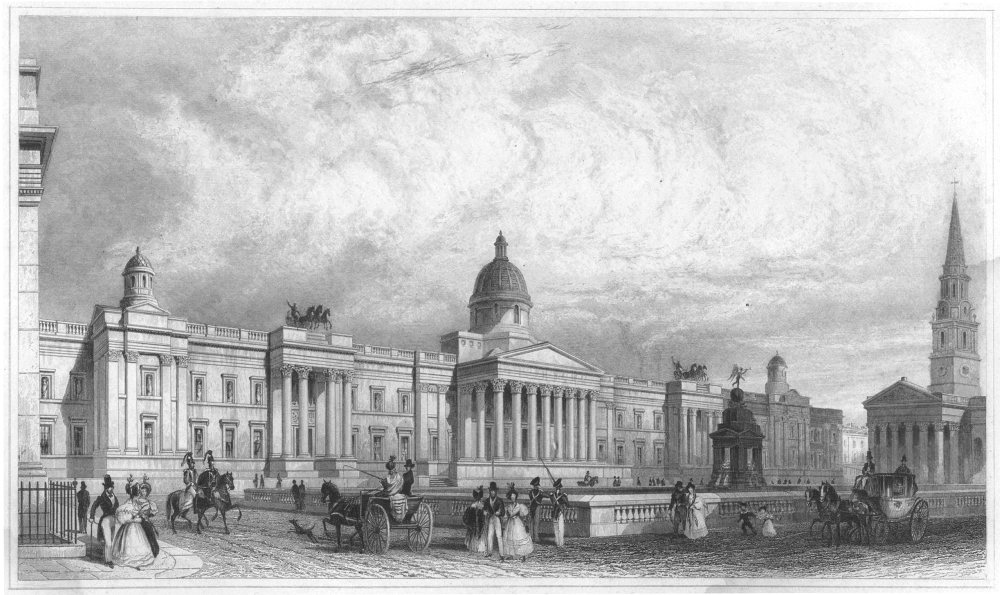 Grabado de la National Gallery de Londres hacia 1835.