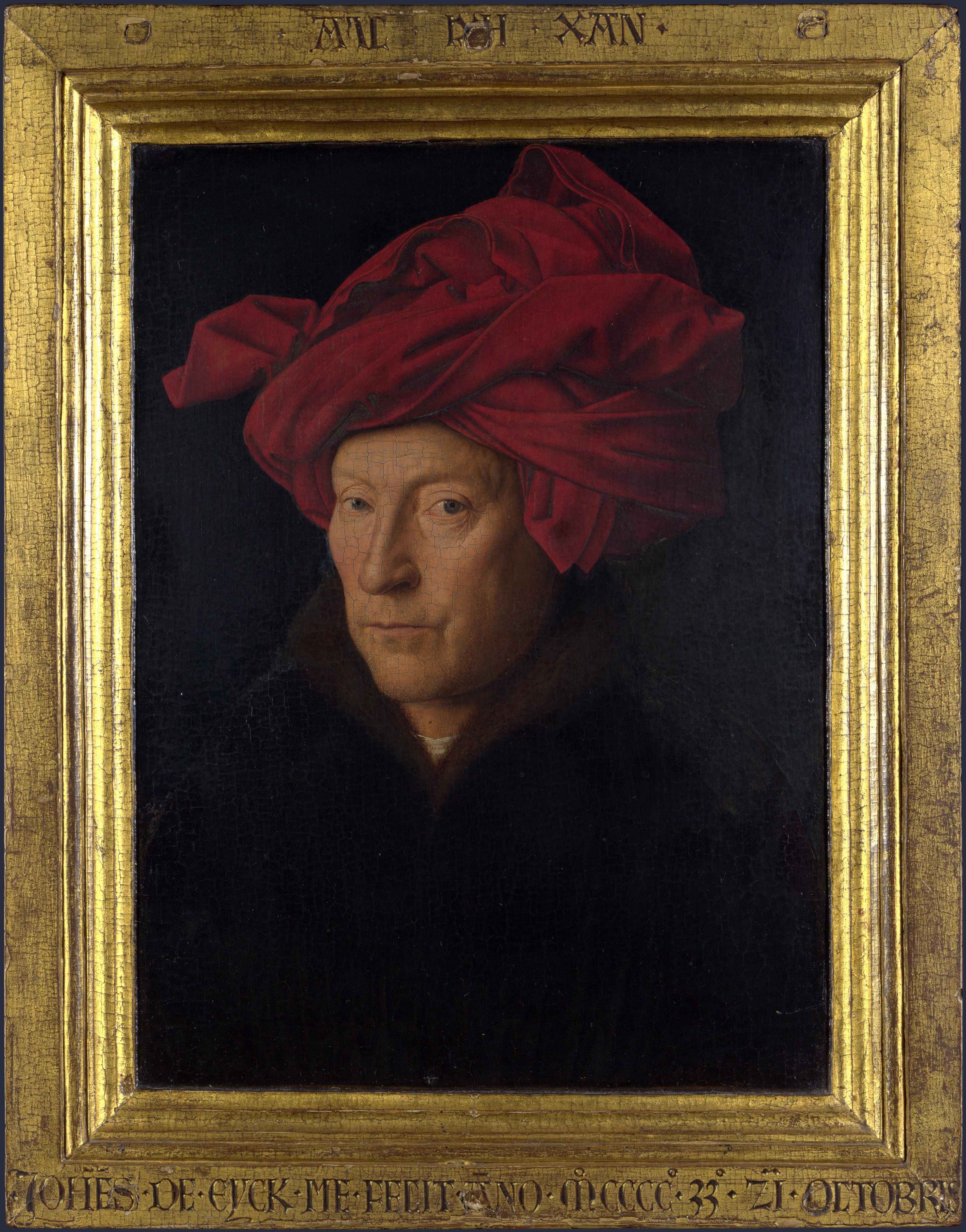 Jan Van Eyck: Retrato de hombre con turbante rojo, posible autorretrato. Londres, National Gallery.