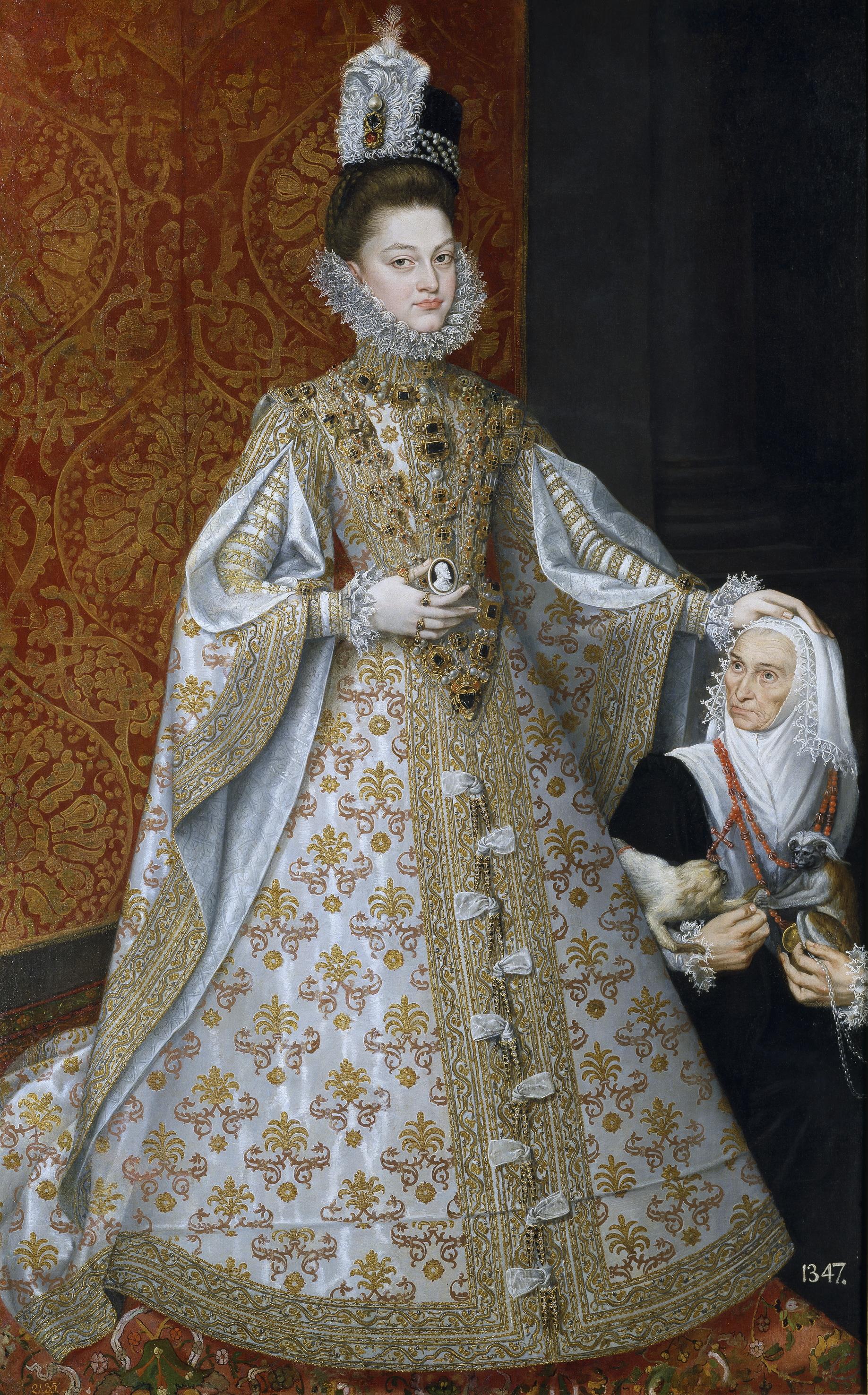 Alonso Sánchez Coello: La infanta Isabel Clara Eugenia y Magdalena Ruiz, h. 1585-1588. Madrid, Museo Nacional del Prado.