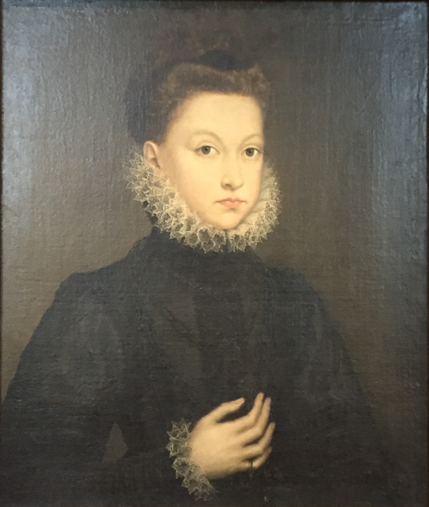 Sofonisba Anguissola, atribuido a: Retrato de Isabel Clara Eugenia con unos 10 años de edad. Turín, Galleria Sabauda.