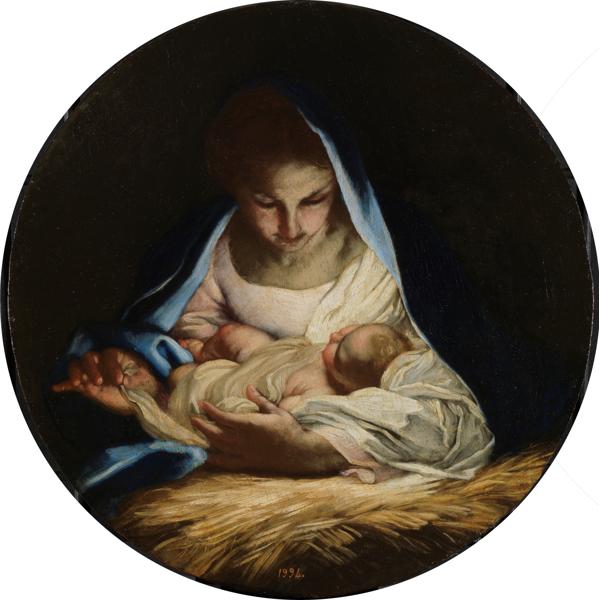 Carlo Maratti: La Virgen poniendo al niño dormido sobre la paja. Madrid, Museo Nacional del Prado.