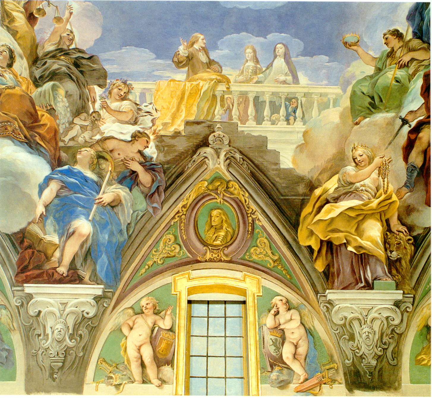 Luca Giordano: Decoración de la escalera del Real Monasterio de San Lorenzo de El Escorial.