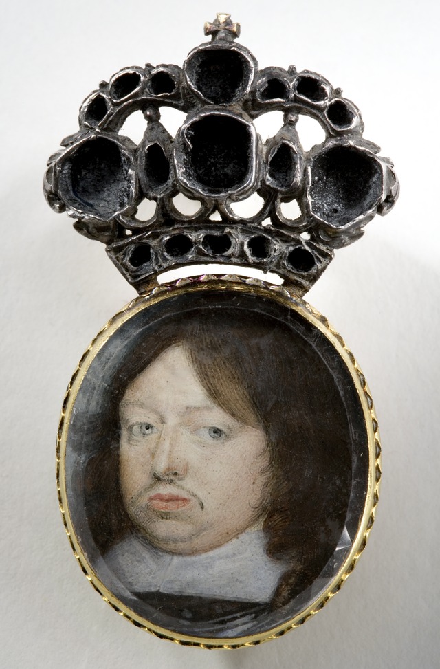 Anónimo: Miniatura de Carlos X Gustavo de Suecia, designado heredero por Cristina de Suecia.