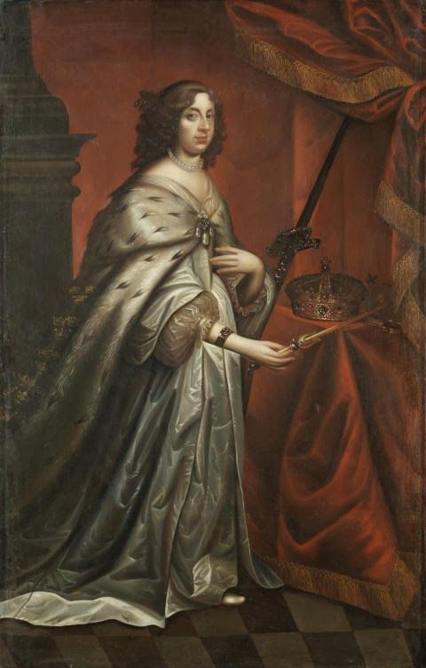 David Beck, copia del retrato de: Retrato de Cristina de Suecia como Reina, ca. 1650.