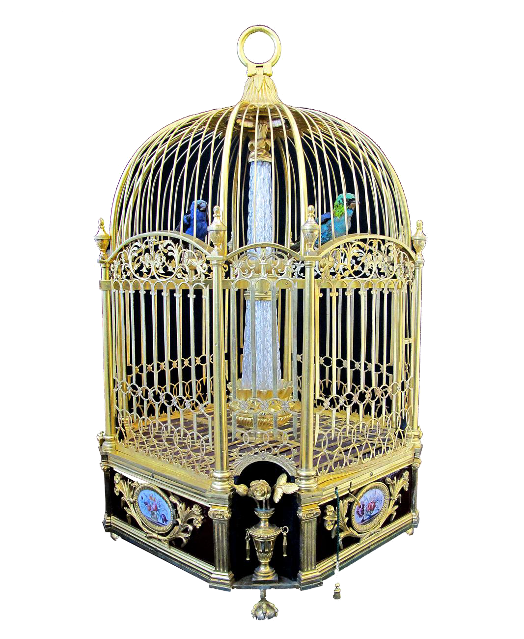 Jaque-Drotz: Reloj jaula con pájaros autómatas. Foto y video: http://galeriedesmerveilles.jaquet-droz.com/es/p%C3%A1jaros-cantores/singing-bird-cage